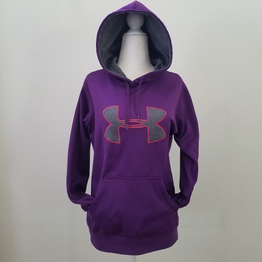 Under Armour Hoodie Purple & Gray Logo Sweatshirt